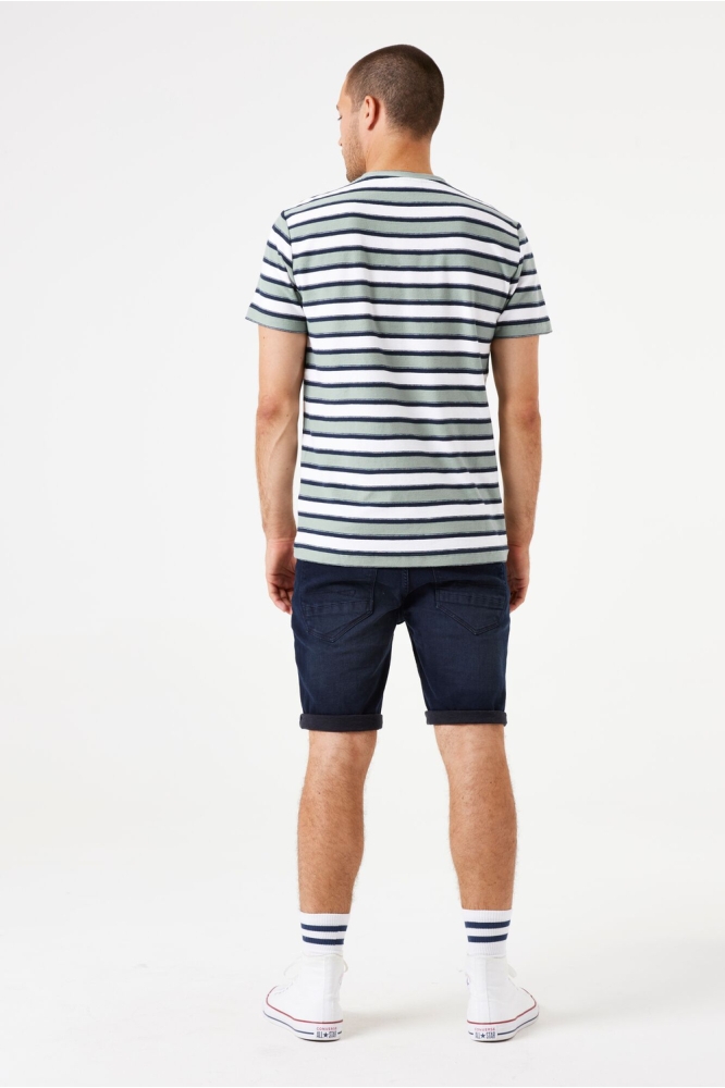 GESTREEPT T SHIRT F51006 6792 LIGHT SAGE